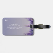Lila bläserne Monogramm Gepäckanhänger (Rückseite horizontal)