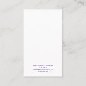 Lila Bläserner-Anzeiger Visitenkarte (Rückseite)