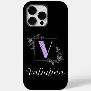 Lila Bläsernschmetterlingscreme - Letter V Case-Mate iPhone 14 Pro Max Hülle