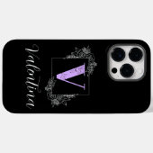 Lila Bläsernschmetterlingscreme - Letter V Case-Mate iPhone Hülle (Rückseite (Horizontal))