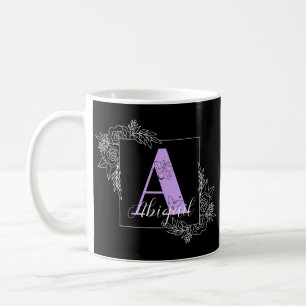 Lila Bläsernschmetterlingsmongramm - Buchstabe A Kaffeetasse