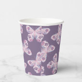 Lila Bläsernschmetterlingsmuster Kinderdusche Pappbecher (Rechts)