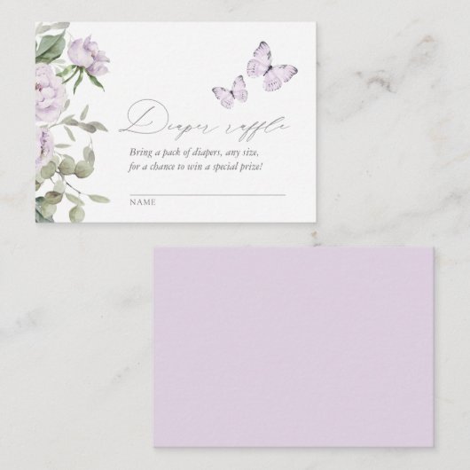 Lila Bläsernschmetterlingswaage Windelwanne Begleitkarte (Vorne/Hinten)