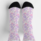 Lila, blass-farbige Blume Socken (Oben)