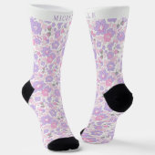 Lila, blass-farbige Blume Socken (Gewinkelt)