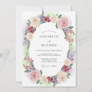 Lila Blasse Rosa Kranz Hochzeit Einladung