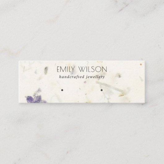 Lila Blatt mit Handarbeit Mini Visitenkarte (Vorderseite)