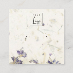 Lila Blatt mit Handarbeit Quadratische Visitenkarte