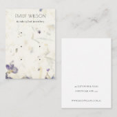 Lila Blatt mit Handarbeit, Textur 3 Ohrring Visitenkarte (Vorne/Hinten)