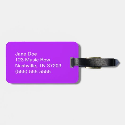 Lila Blatt-Musik-Gepäck-Umbau Gepäckanhänger (Rückseite horizontal)