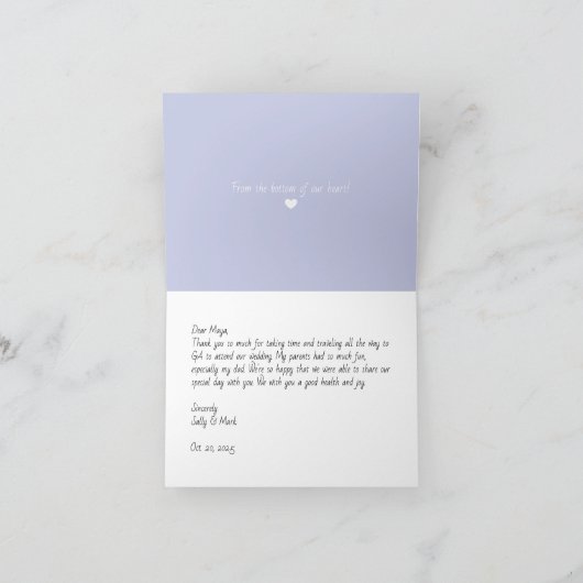 Lila Blätter Dankeschön Karte für jeden Anlass (Innenseite)