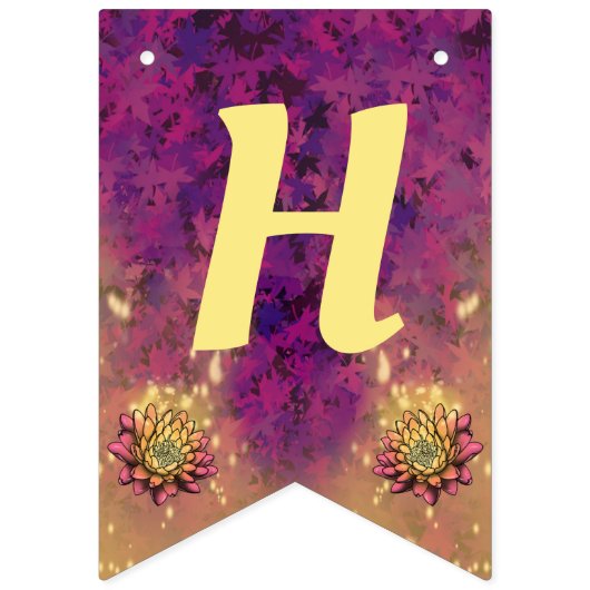 Lila Blätter Fairy Birthday Party Wimpelkette (Zweite Fahne)