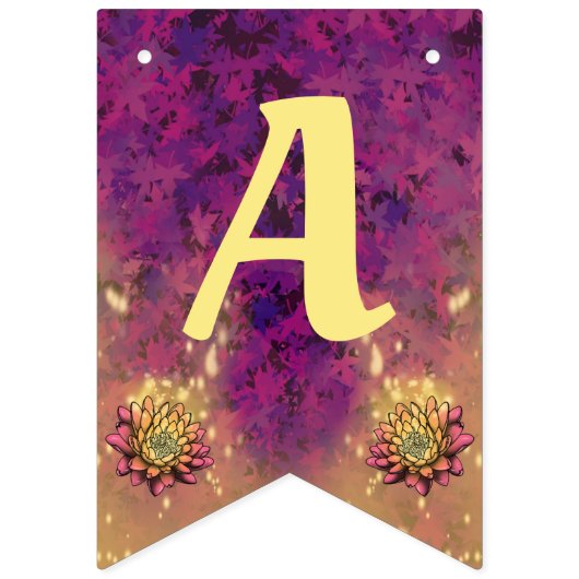 Lila Blätter Fairy Birthday Party Wimpelkette (Dritte Fahne)