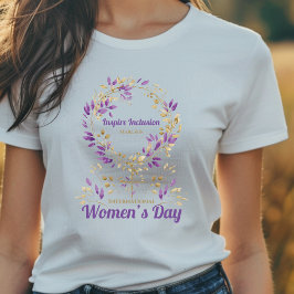 Lila Blätter Frauentag T-Shirt