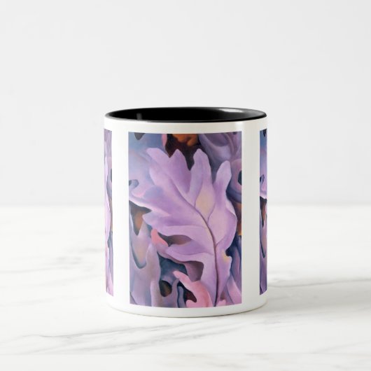 Lila Blätter, Georgia O'Keeffe, Card Zweifarbige Tasse (Mittel)