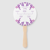 Lila Blätter Hochzeitthema Fächer (Rückseite)