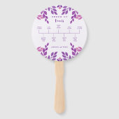 Lila Blätter Hochzeitthema Fächer (Vorderseite)
