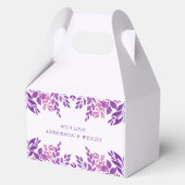 Lila Blätter Hochzeitthema Geschenkschachtel (Rückseite)