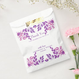 Lila Blätter Hochzeitthema Geschenktütchen