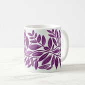 Lila Blätter Kaffeetasse (VorderseiteRechts)