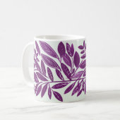 Lila Blätter Kaffeetasse (Vorderseite Links)