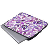 Lila Blätter Laptopschutzhülle (Vorne Knopf)