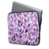 Lila Blätter Laptopschutzhülle (Vorderseite Links)