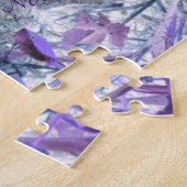 Lila Blätter mit graublauen Baumknoten Puzzle (Seite)