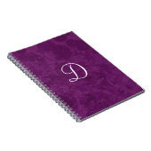 Lila Blätter-Muster-Monogramm-Geschenk-Einzelteil Notizblock (Rechte Seite)