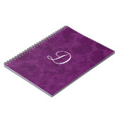 Lila Blätter-Muster-Monogramm-Geschenk-Einzelteil Notizblock (Linke Seite)