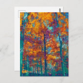 Lila Blätter Postkarte (Vorne/Hinten)