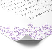 Lila Blätter umkreisen Hochzeitsstatusposter Poster (Ecke)