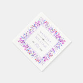 Lila Blätter und Beeren Lavendelfest Serviette (Ecke)