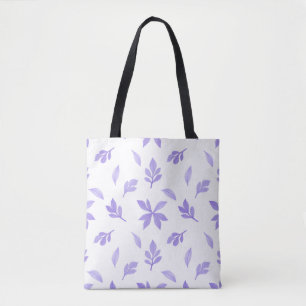 Lila Blätter und florale Motive Tasche