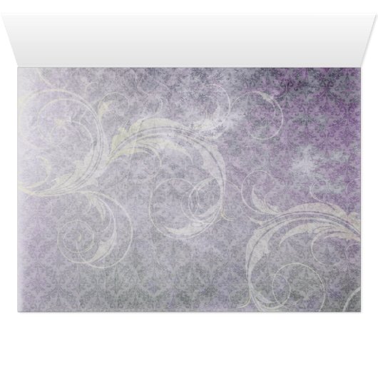 lila Blätter Winteraufenthaltskarte (Innenansicht Horizontal (Unten))