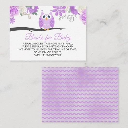 Lila Blätterflorentücher für Baby Begleitkarte (Vorne/Hinten)