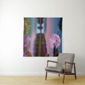 Lila Blattmoon und friedlicher See Wandteppich (Beispiel (Horizontal))