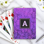 Lila Blattmuster fett monogramm-Typ modern Spielkarten