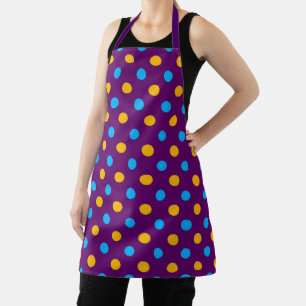 Lila Blau Gelb Polka-Punkte-Design Schürze