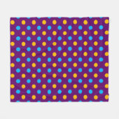 Lila Blau Gelb Punkte Design  Fleecedecke (Vorderseite (Horizontal))