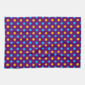 Lila Blau Gelb Punkte Design  Geschirrtuch (Horizontal)