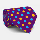Lila Blau Gelb Punkte Design  Krawatte (Gerollt)