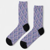Lila Blau Geometrisches Muster Socken (Linkes Detail)