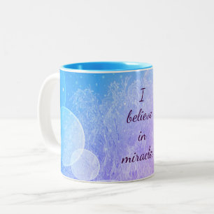 Lila / Blau glauben an Wunder Frostgestaltung Zweifarbige Tasse