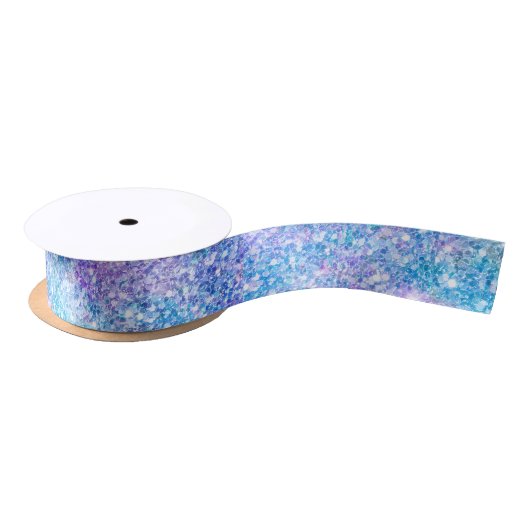Lila & blau Glitzer & Glitzern Muster Satinband (Spule)