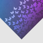 Lila, blau, Graphitfarbschmetterlingsmuster Seidenpapier (Ausschnitt)