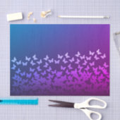 Lila, blau, Graphitfarbschmetterlingsmuster Seidenpapier (Handwerk)