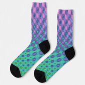 Lila Blau Grün Gelb Socken (Linkes Detail)