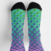 Lila Blau Grün Gelb Socken (Oben)