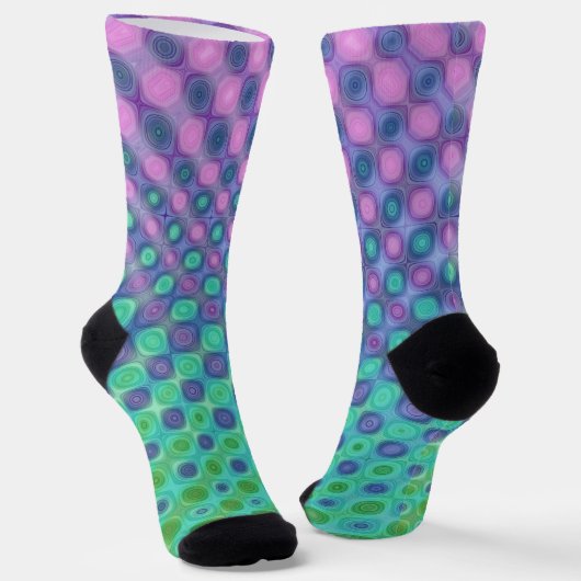 Lila Blau Grün Gelb Socken (Gewinkelt)